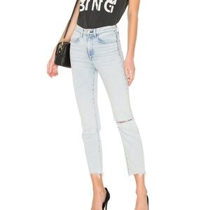 High-Rise Light Wash Women’s Straight Ankle Jeans